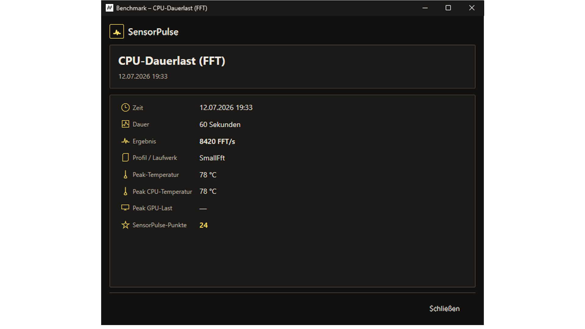 Benchmark - Lauf-Details